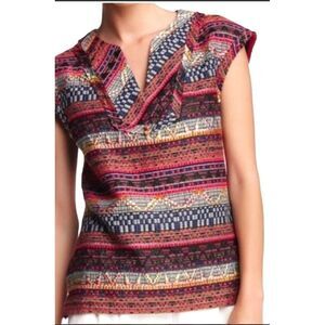 Perfect‎ Condition* TRINA TURK Yuba Woven Top Sz. Large
